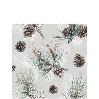 Ambiente - Paper Napkins Christmas - Pack of 20 - Cocktail Size - Pine Cones All Over