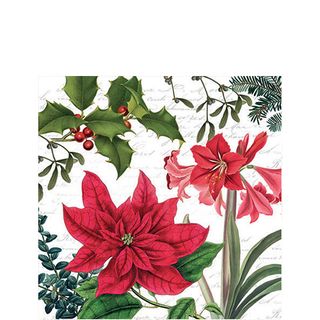 Ambiente - Paper Napkins Christmas - Pack of 20 - Cocktail Size - Christmas Plants