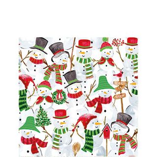 Ambiente - Paper Napkins Christmas - Pack of 20 - Cocktail Size - Snowman Party