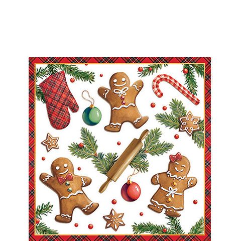 Ambiente - Paper Napkins Christmas - Pack of 20 - Cocktail Size - Gingerbread Cookies