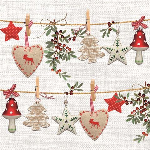 Ambiente - Paper Napkins Christmas - Pack of 20 - Luncheon Size - Rustical Christmas