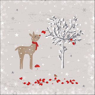 Ambiente - Paper Napkins Christmas - Pack of 20 - Luncheon Size - Sniffing Deer