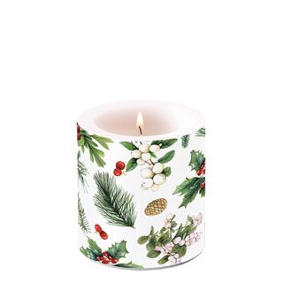 Ambiente Home - Candle - Small - Winter Greenery White