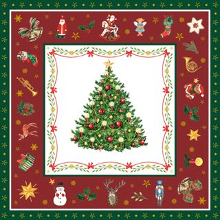 Ambiente - Paper Napkins Christmas - Pack of 20 - Luncheon Size - Christmas Evergreen Red