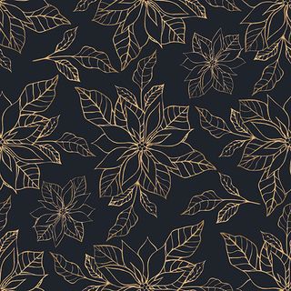 Ambiente - Paper Napkins Christmas - Pack of 20 - Luncheon Size - Poinsettia Outline Black