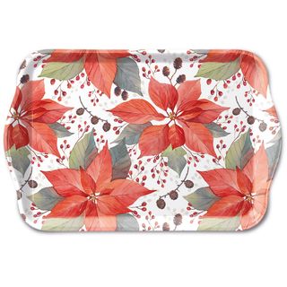 Ambiente Home - Melamine Tray - 13 x 21cm - Poinsettia and Berries