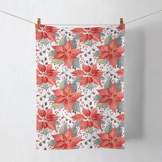 Ambiente Home - Tea Towel - Poinsettia and Berries