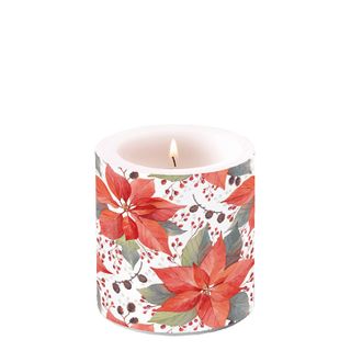 Ambiente Home - Candle - Small - Poinsettia and Berries