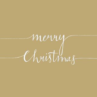 Ambiente - Paper Napkins Christmas - Pack of 20 - Luncheon Size - Christmas Note Gold/White