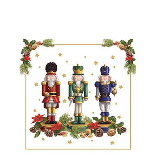 Ambiente - Paper Napkins Christmas - Pack of 20 - Cocktail Size - Bearded Nutcracker