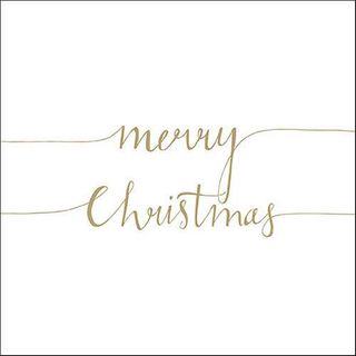 Ambiente - Paper Napkins Christmas - Pack of 20 - Luncheon Size - Christmas Note Gold Text