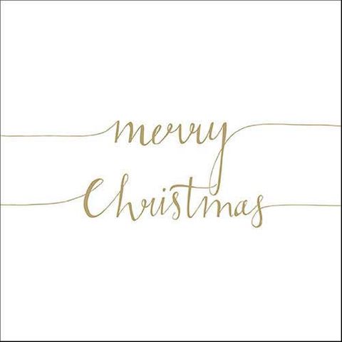 Ambiente - Paper Napkins Christmas - Pack of 20 - Luncheon Size - Christmas Note Gold Text