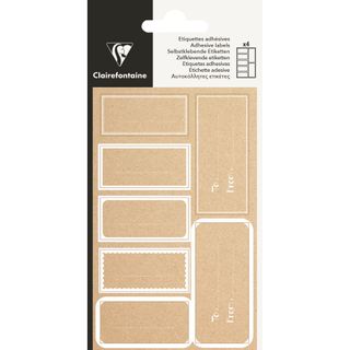 Clairefontaine Wrap - Pack of 28 Kraft Adhesive Labels - White Rectangle