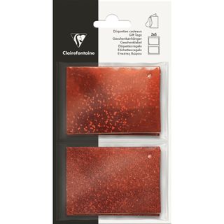 Clairefontaine - Pack of 10 Holgraphic Glitter Gift Tags - Red
