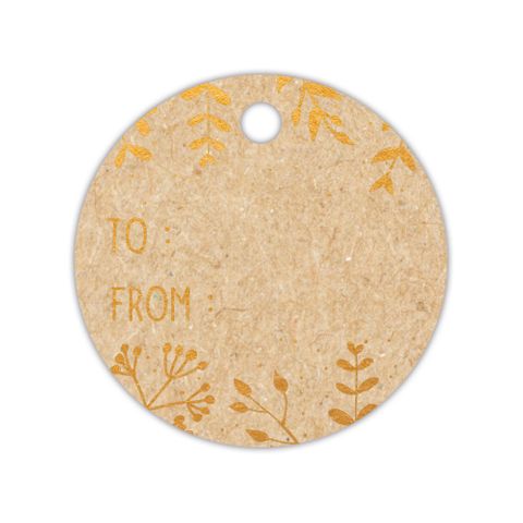 Clairefontaine - Pack of 12 Kraft Gift Tags - Round