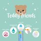 Legami Set of 12 Markers - Teddy Friends - Teddy Bear