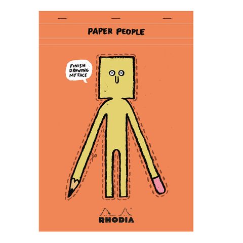 Rhodia x Jean Jullien - 'Paper People' 90th Anniversary Collection - No. 18 Top Stapled Notepad - A4 - 5 x 5 Grid