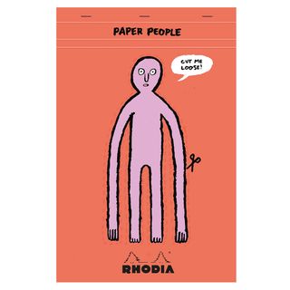 Rhodia x Jean Jullien - 'Paper People' 90th Anniversary Collection - No. 19 Top Stapled Notepad - A4+ - 5 x 5 Grid