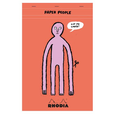 Rhodia x Jean Jullien - 'Paper People' 90th Anniversary Collection - No. 19 Top Stapled Notepad - A4+ - 5 x 5 Grid