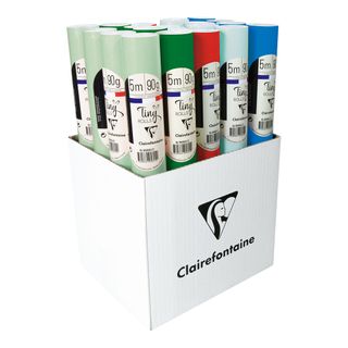 Clairefontaine Wrap - Tiny Roll Wrap - 80gsm Poster Paper - 5m x 0.35m -  Display Box of 20 Rolls - Multi