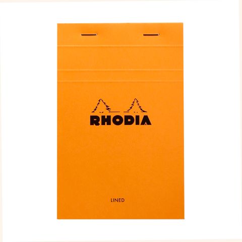 Rhodia - No. 14 Top Stapled Notepad - 11 x 17cm - Ruled - Orange