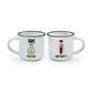 Legami - Espresso For Two - Set of 2 New Bone China Coffee Mugs 50 mL - Poison and Antidote