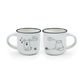 Legami - Espresso For Two - Set of 2 New Bone China Coffee Mugs 50 mL - Cat and Dog