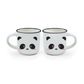 Legami - Espresso For Two - Set of 2 New Bone China Coffee Mugs 50 mL - Panda