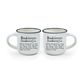 Legami - Espresso For Two - Set of 2 New Bone China Coffee Mugs 50 mL - Book Lover