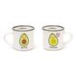 Legami - Espresso For Two - Set of 2 New Bone China Coffee Mugs 50 mL - Avocado