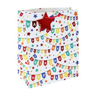 Eurowrap - Birthday Bunting - Medium Gift Bag