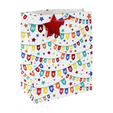 Eurowrap - Birthday Bunting - Medium Gift Bag