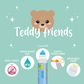 Legami - Set of 12 Markers - Teddy Friends - Teddy Bear