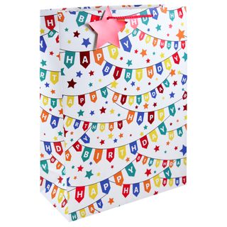 Eurowrap - Birthday Bunting - Extra Large Gift Bag