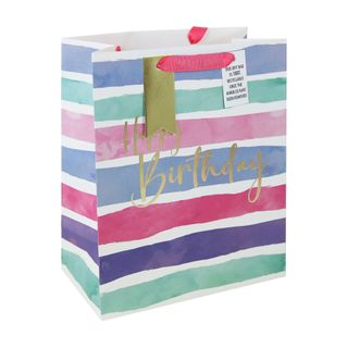 Eurowrap - Birthday Stripes - Large Gift Bag