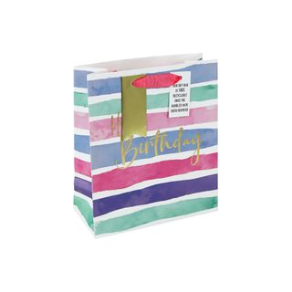 Eurowrap - Birthday Stripes - Medium Gift Bag