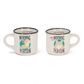 Legami - Espresso For Two - Set of 2 New Bone China Coffee Mugs 50 mls - Corgi