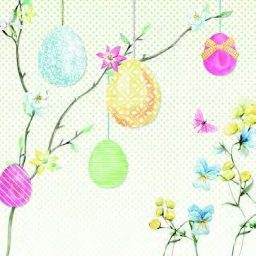 Ambiente - Paper Napkins - Pack of 20 - Luncheon Size - Hanging Eggs