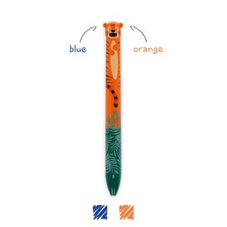 Legami - 2-Colour Ballpoint Pen - Tiger - Click & Clack Display Pack of 12 Pcs