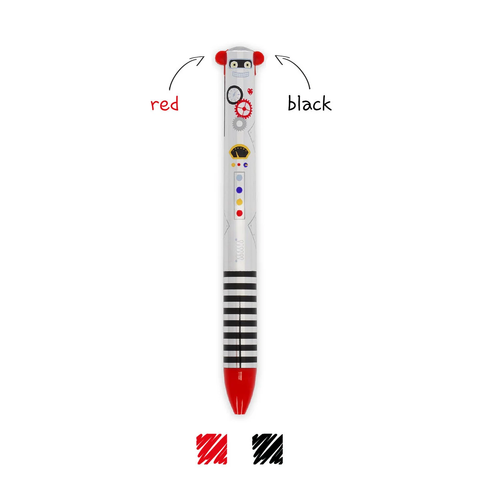 Legami - 2-Colour Ballpoint Pen - Robot - Click & Clack Display Pack of 12 Pcs