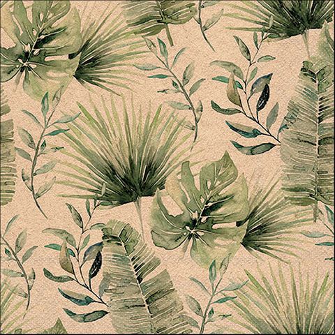 Ambiente - Paper Napkins - Pack of 20 - Luncheon Size - Recycled Jungle Leaves Nature