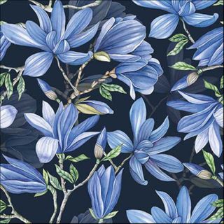 Ambiente - Paper Napkins - Pack of 20 - Luncheon Size - Magnolia Acuminata Blue