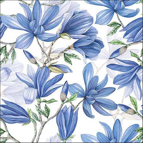 Ambiente - Paper Napkins - Pack of 20 - Luncheon Size - Magnolia Acuminata White