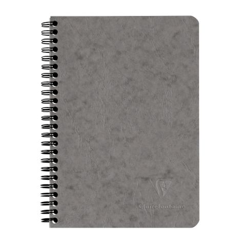 Clairefontaine - My Essentials - Wirebound Notebook With Pockets - A5 - Lined - Grey*