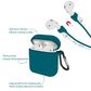 Legami - Case & Cord Set for Airpods 1 & 2 - Petrol Blue