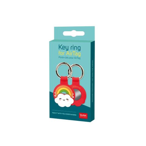 Legami - Key Ring With AirTag Holder - Rainbow - Display Pack of 7 Pcs