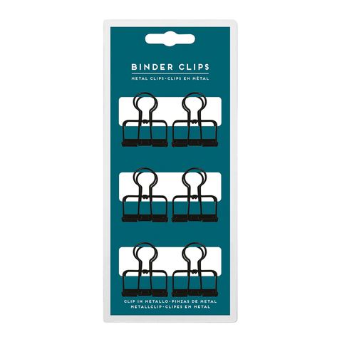 Legami - Set of 6 Metal Binder Clips - Medium Size