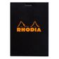 Rhodia - No. 12 Top Stapled Notepad - Pocket - 5 x 5 Grid - Black