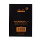 Rhodia - No. 12 Top Stapled Notepad - Pocket - 5 x 5 Grid - Black