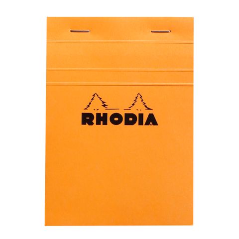 Rhodia - No. 13 Top Stapled Notepad - A6 - 5 x 5 Grid - Orange